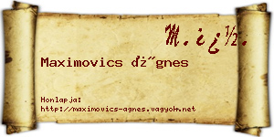 Maximovics Ágnes névjegykártya